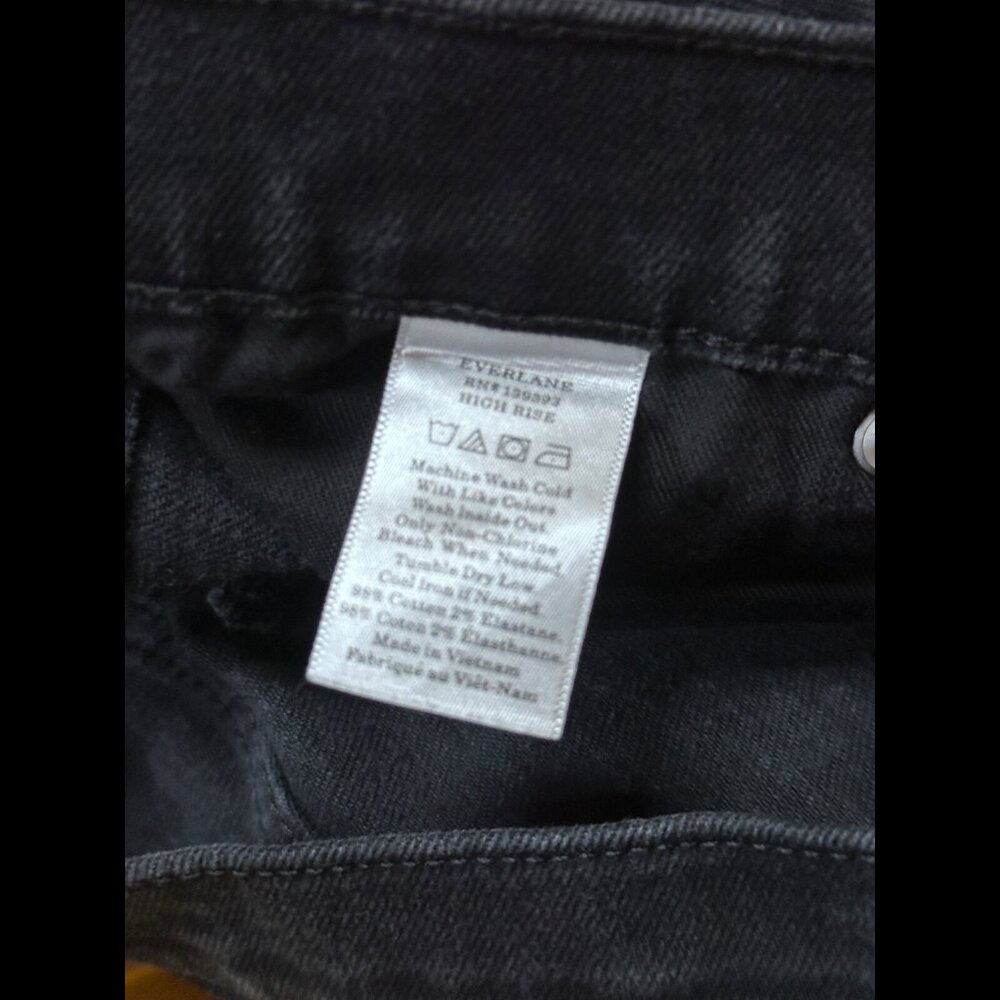 Everlane Jeans 2 Regular Womens Black Straight Denim High Rise - Picture 8 of 9
